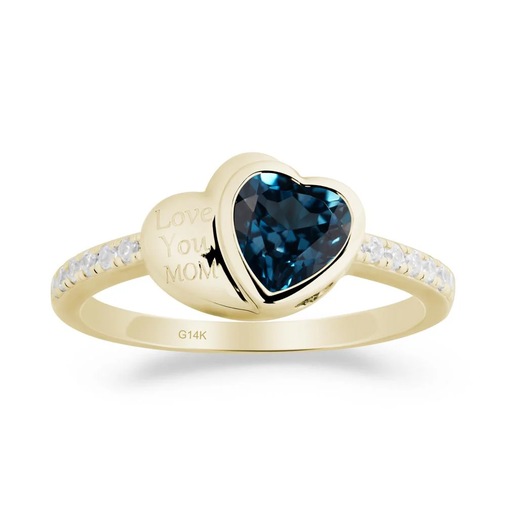 Heart Shaped London Blue Topaz Ring for Mother's Day - Image 5