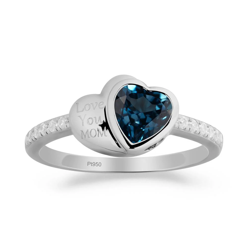 Heart Shaped London Blue Topaz Ring for Mother's Day - Image 8