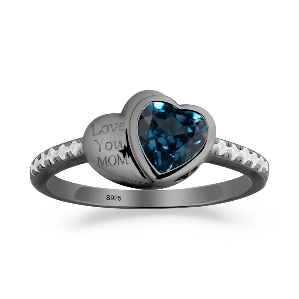 Heart Shaped London Blue Topaz Ring for Mother's Day - Image 9