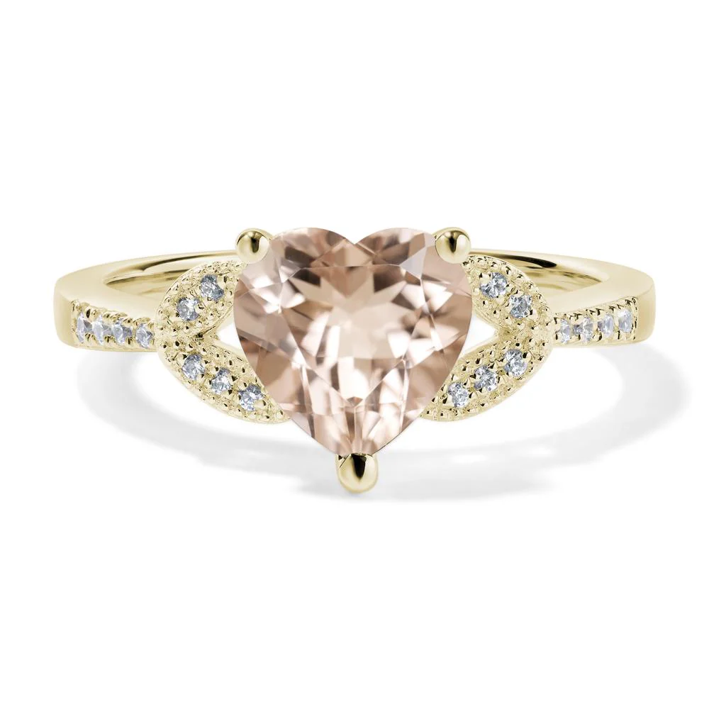 Heart Shaped Morganite Engagement Ring