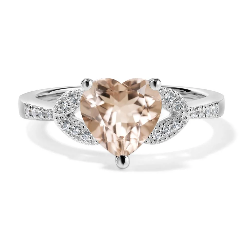 Heart Shaped Morganite Engagement Ring - Image 2