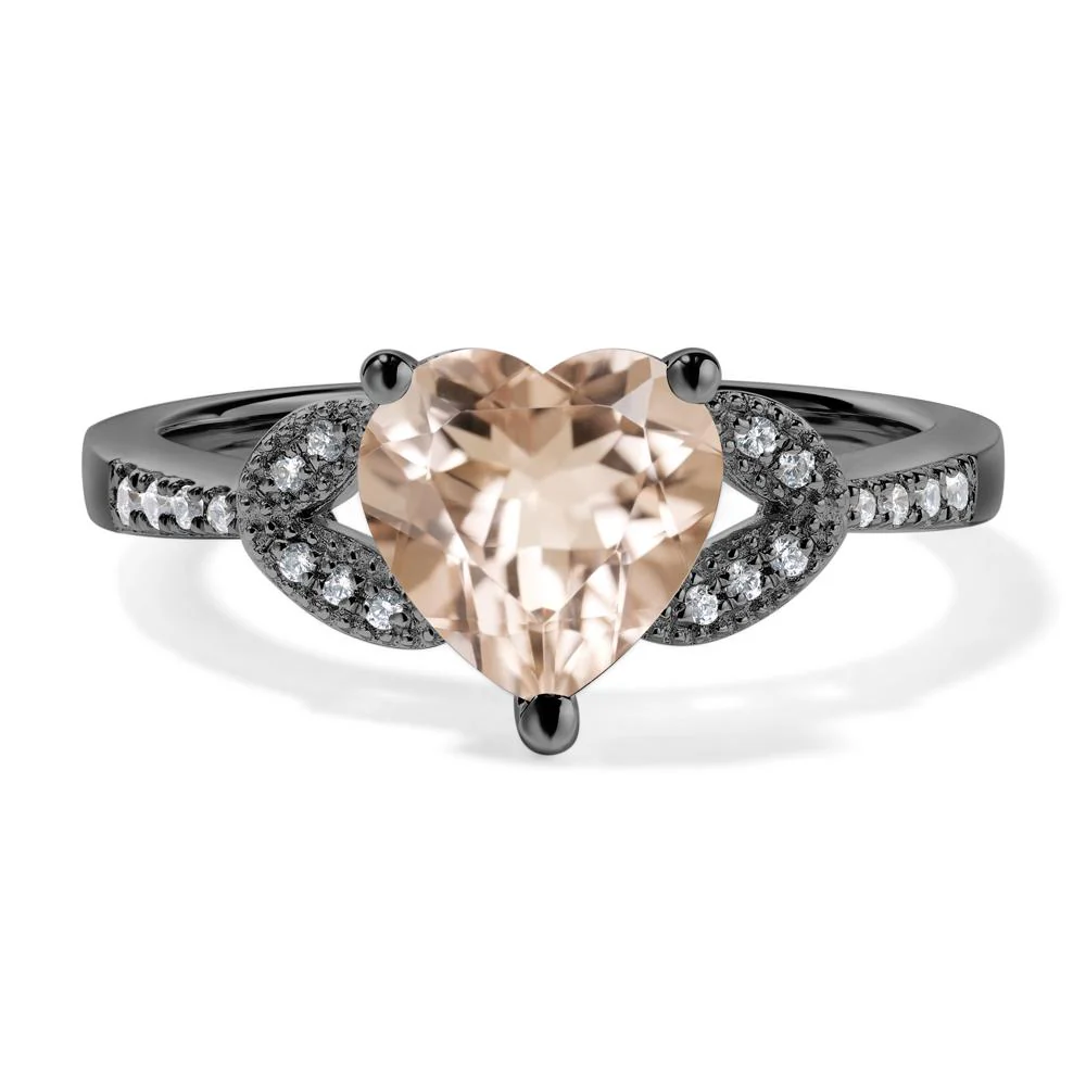 Heart Shaped Morganite Engagement Ring - Image 3