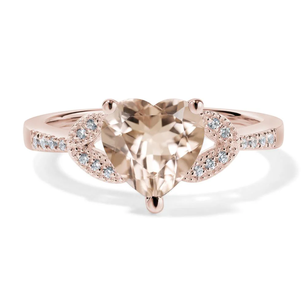 Heart Shaped Morganite Engagement Ring - Image 5