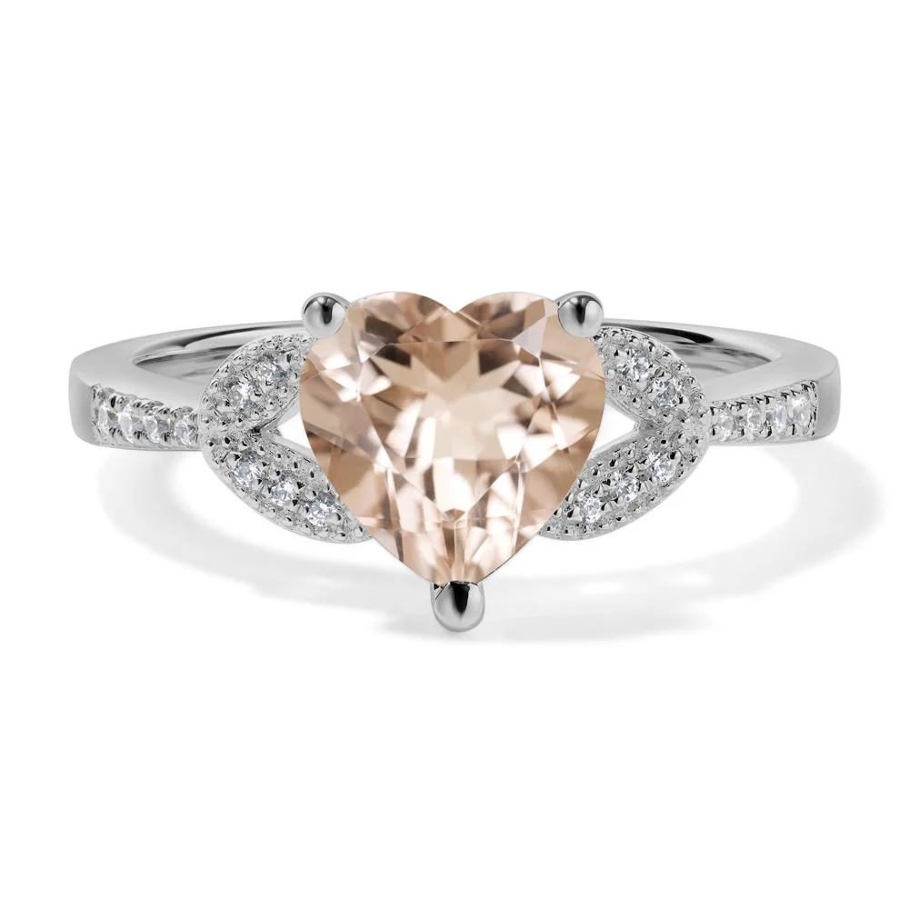 Heart Shaped Morganite Engagement Ring - Image 6