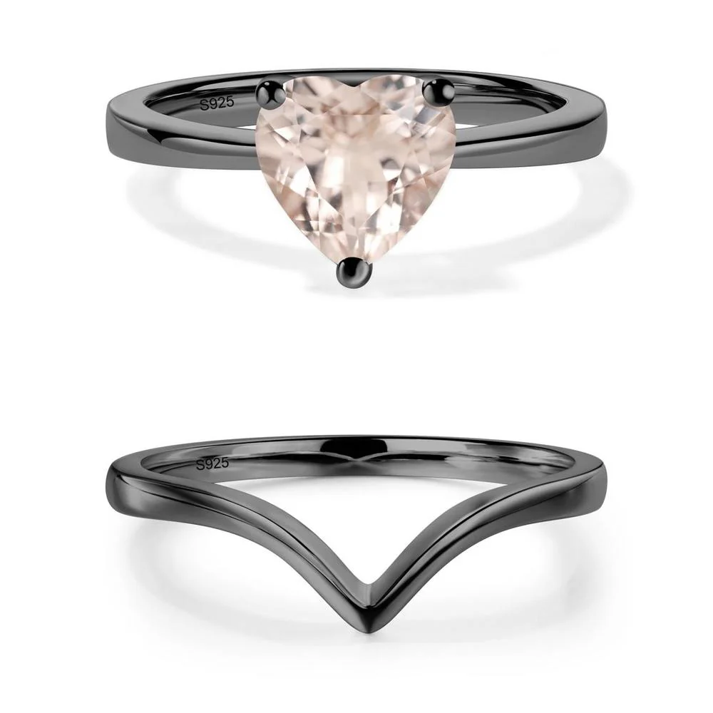 Heart Shaped Morganite Solitaire Ring - Image 17