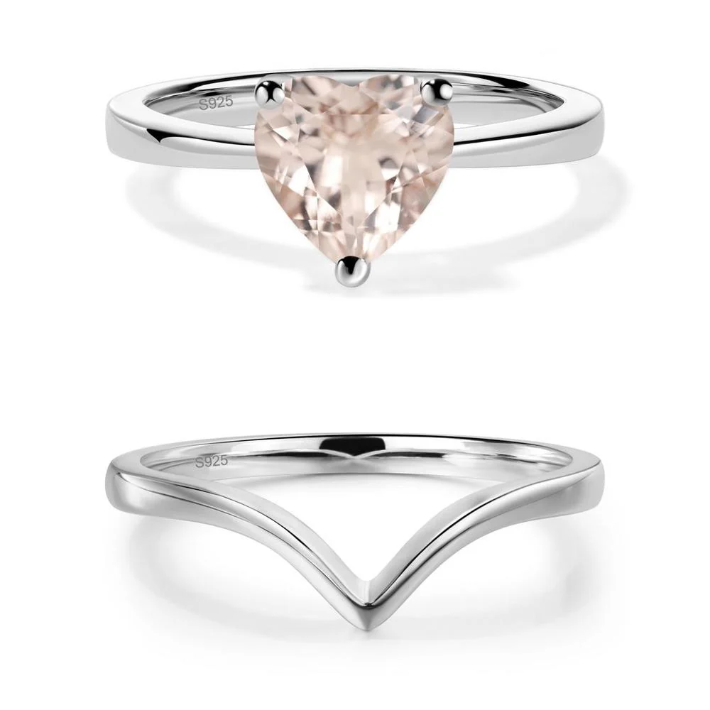 Heart Shaped Morganite Solitaire Ring - Image 19