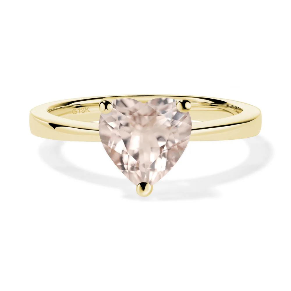 Heart Shaped Morganite Solitaire Ring - Image 2