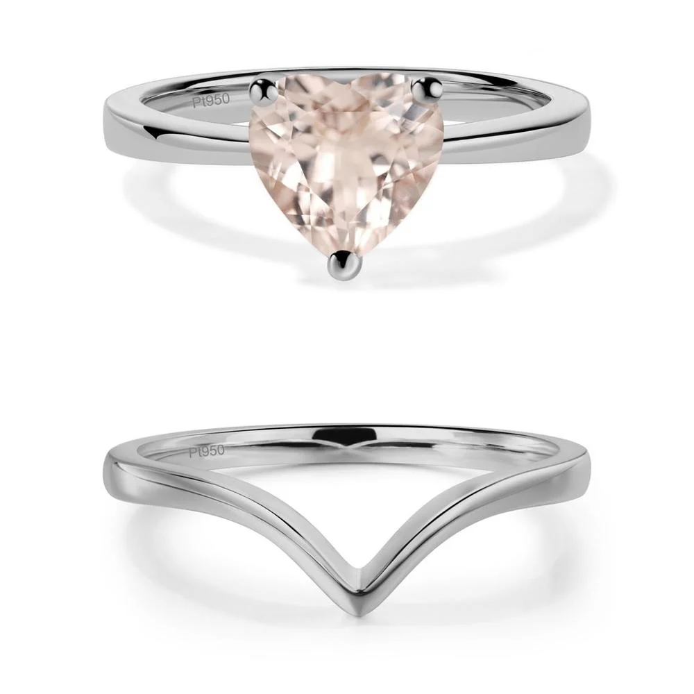 Heart Shaped Morganite Solitaire Ring - Image 21