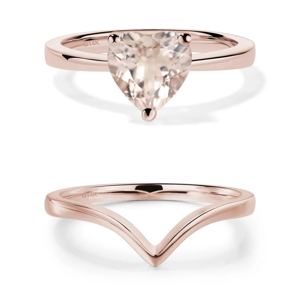 Heart Shaped Morganite Solitaire Ring - Image 23