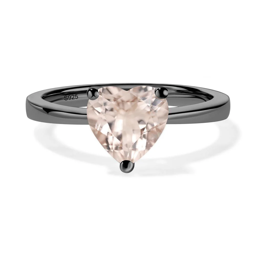 Heart Shaped Morganite Solitaire Ring - Image 4