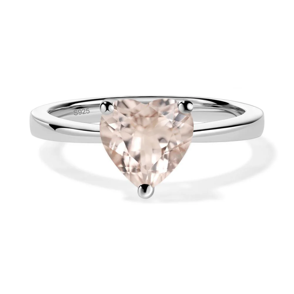Heart Shaped Morganite Solitaire Ring - Image 5