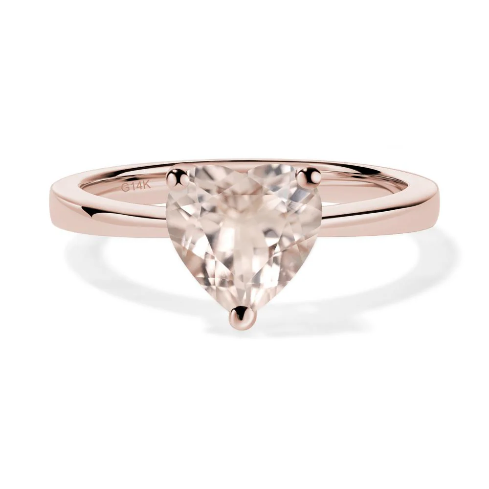 Heart Shaped Morganite Solitaire Ring - Image 7