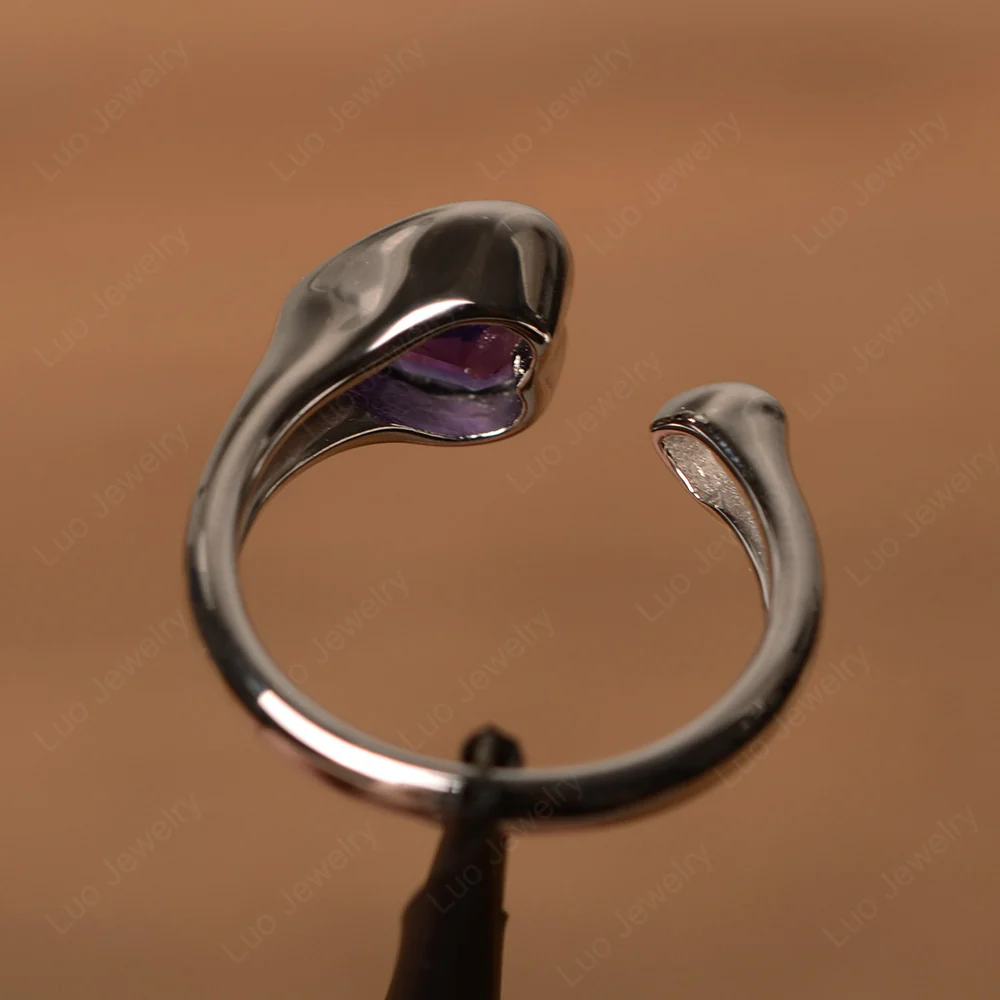 Amethyst Open Heart Engagement Ring - Image 3