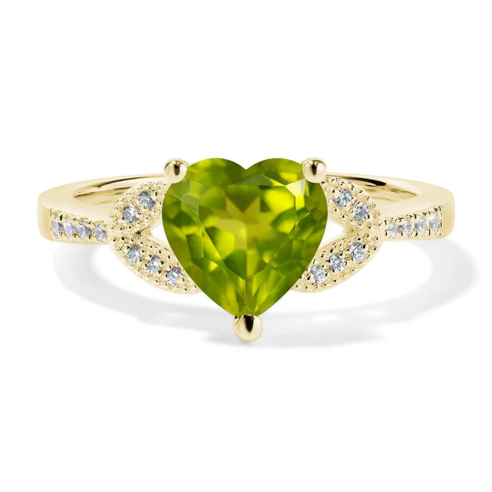 Heart Shaped Peridot Engagement Ring - Image 8