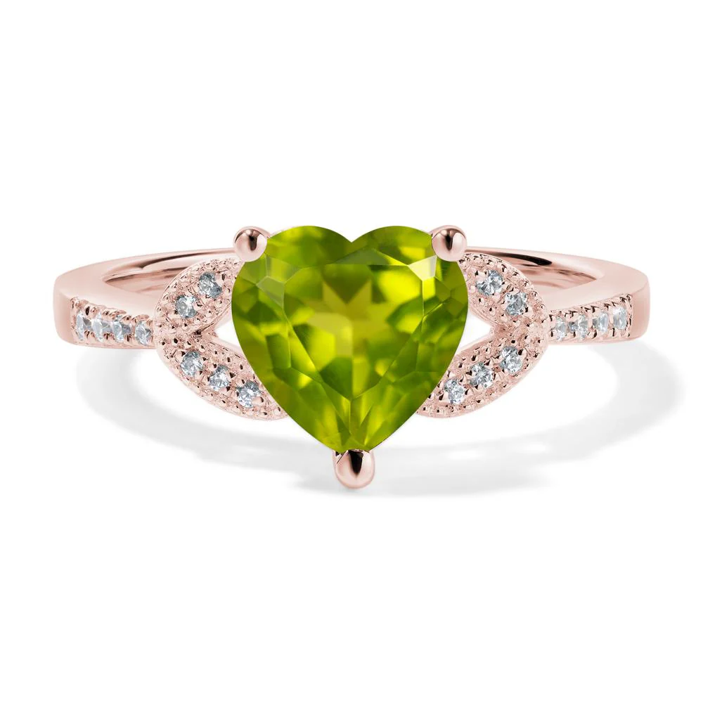 Heart Shaped Peridot Engagement Ring - Image 9