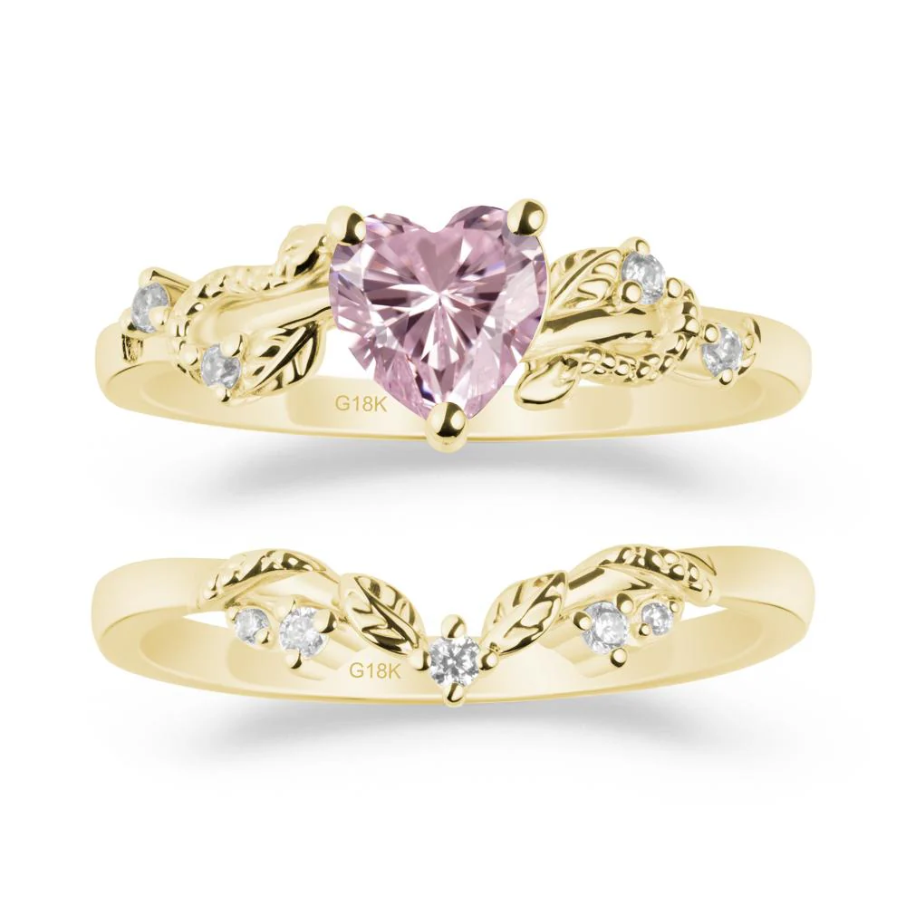 Heart Shaped Pink Cubic Zirconia Bridal Set - Image 6