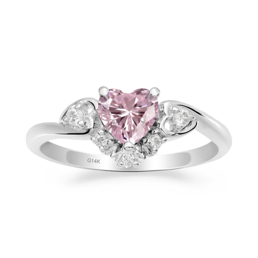 Heart Shaped Pink Cubic Zirconia Ring for Mom - Image 7