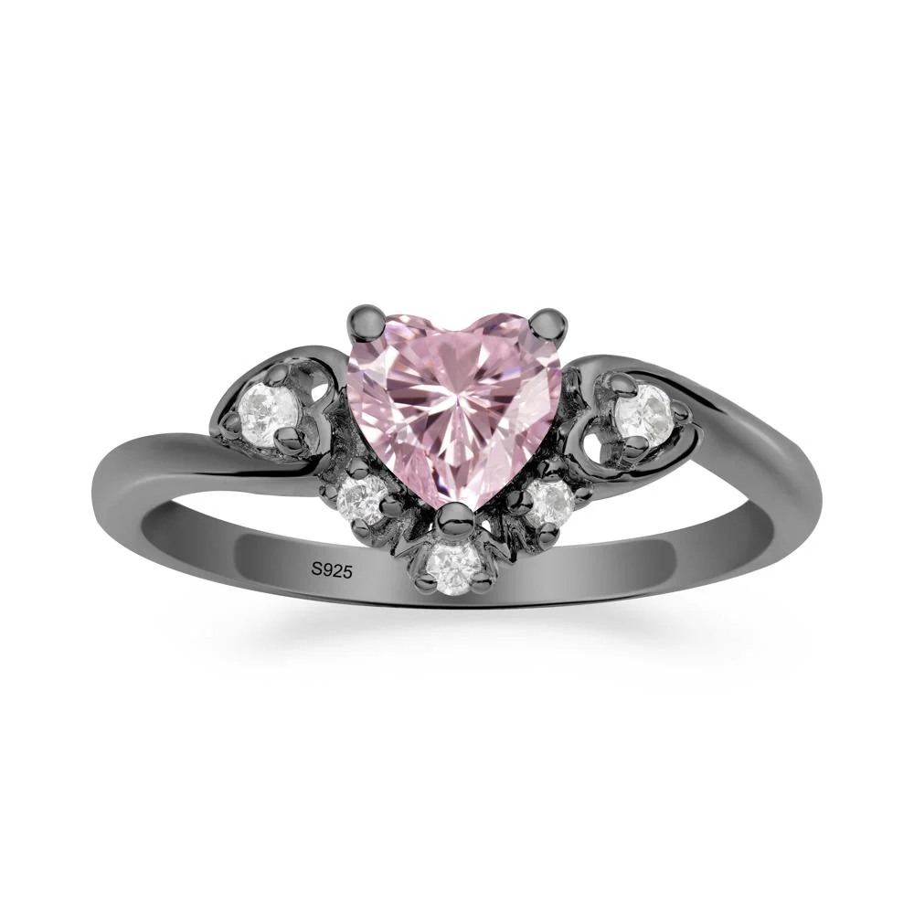 Heart Shaped Pink Cubic Zirconia Ring for Mom - Image 9