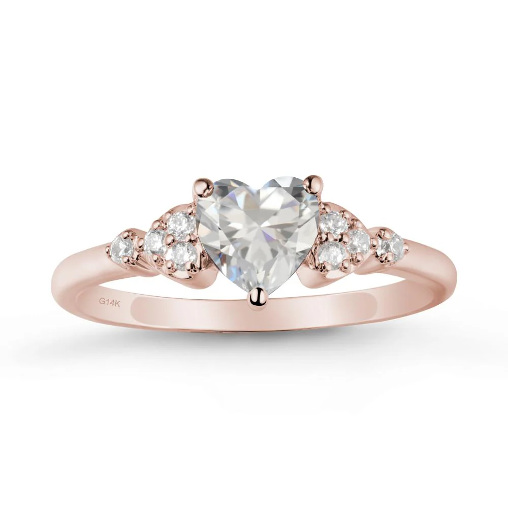 Heart Shaped Prong Set Cubic Zirconia Ring - Image 2