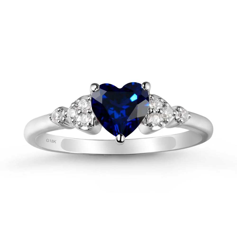 Heart Shaped Prong Set Sapphire Ring - Image 6