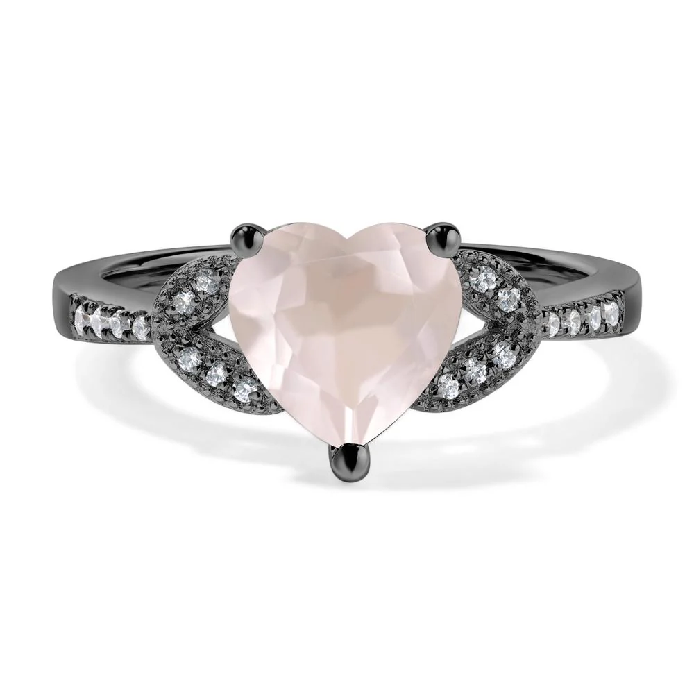 Heart Shaped Rose Quartz Engagement Ring