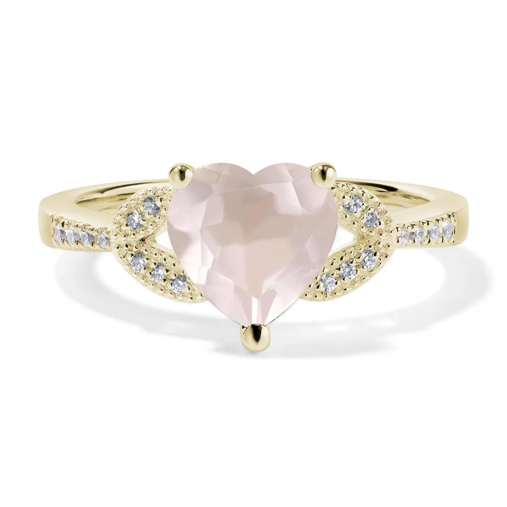 Heart Shaped Rose Quartz Engagement Ring - Image 4