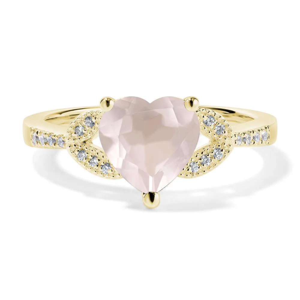 Heart Shaped Rose Quartz Engagement Ring - Image 8