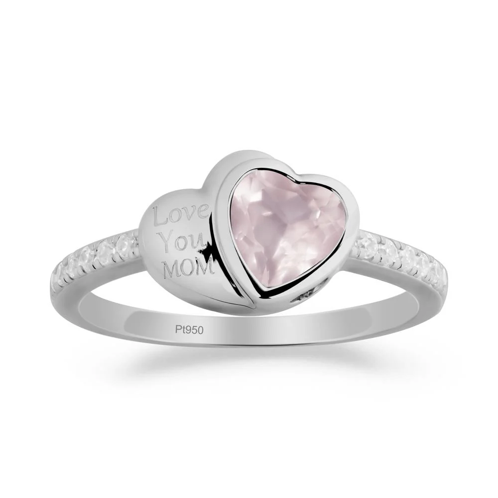 Heart Shaped Rose Quartz Ring for Mother's Day - Image 4