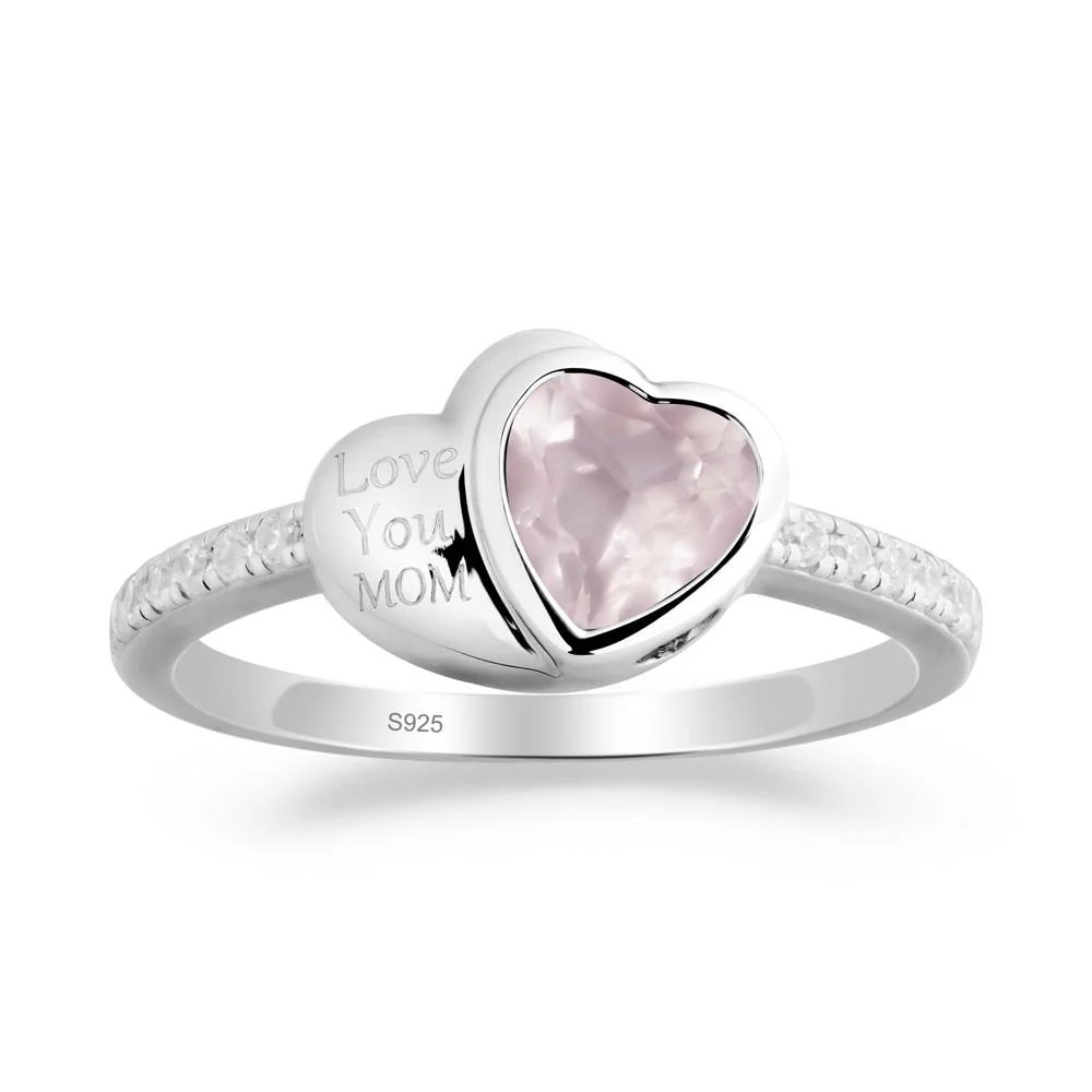 Heart Shaped Rose Quartz Ring for Mother's Day - Image 6