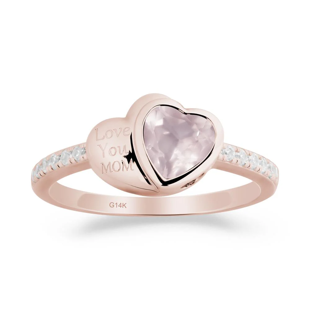 Heart Shaped Rose Quartz Ring for Mother's Day - Image 9