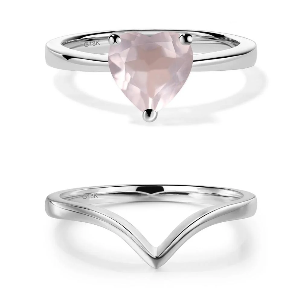 Rose Quartz Heart Shaped Solitaire Ring - Image 15