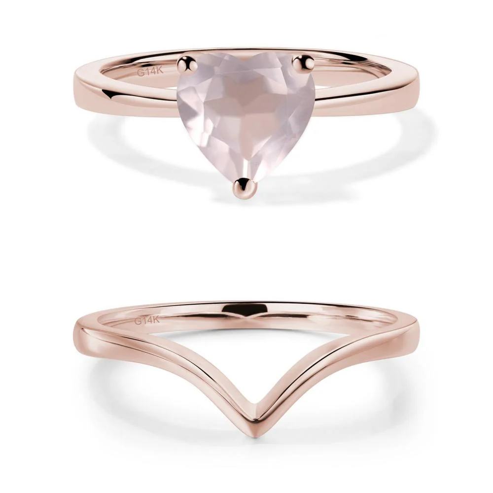 Rose Quartz Heart Shaped Solitaire Ring - Image 17