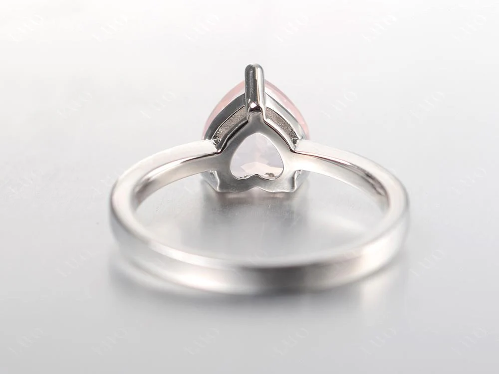 Rose Quartz Heart Shaped Solitaire Ring - Image 31