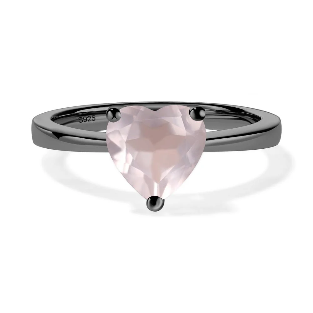 Rose Quartz Heart Shaped Solitaire Ring - Image 6