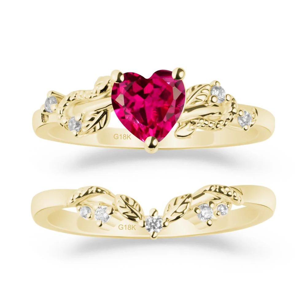 Heart Shaped Ruby Bridal Set - Image 6