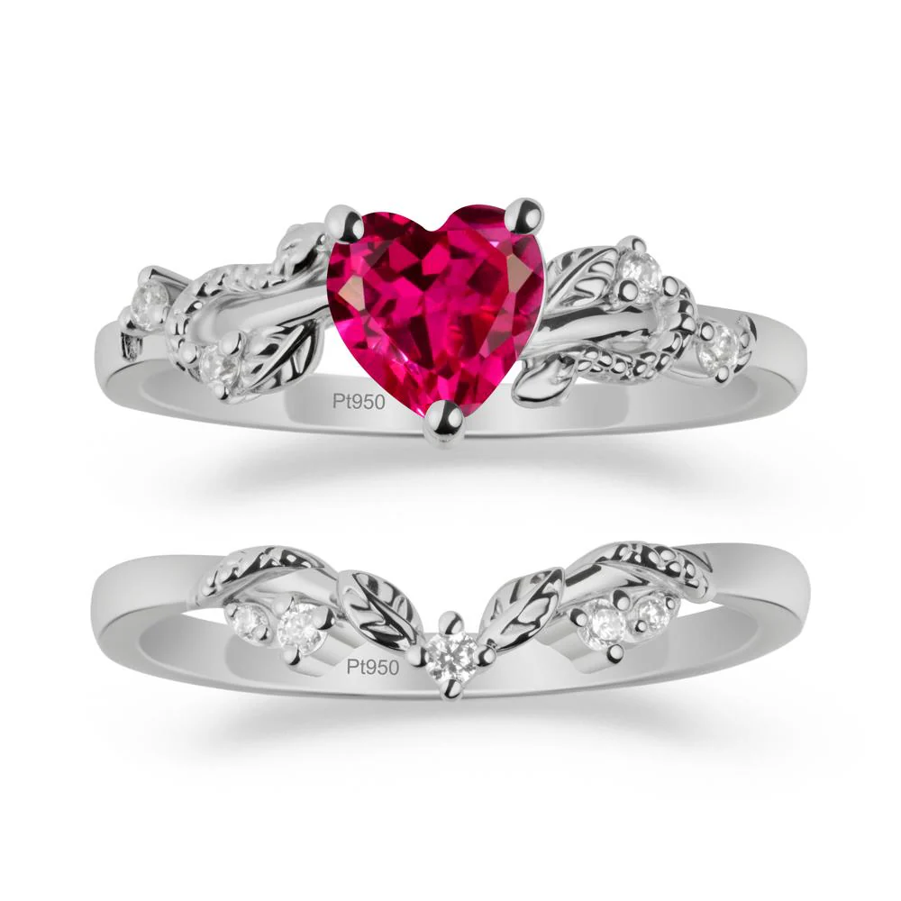 Heart Shaped Ruby Bridal Set - Image 8