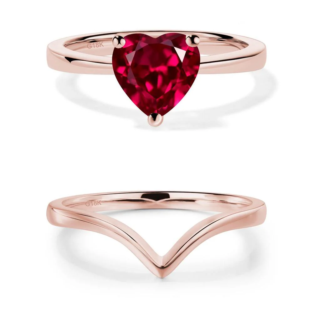 Heart Shaped Ruby Solitaire Ring - Image 17