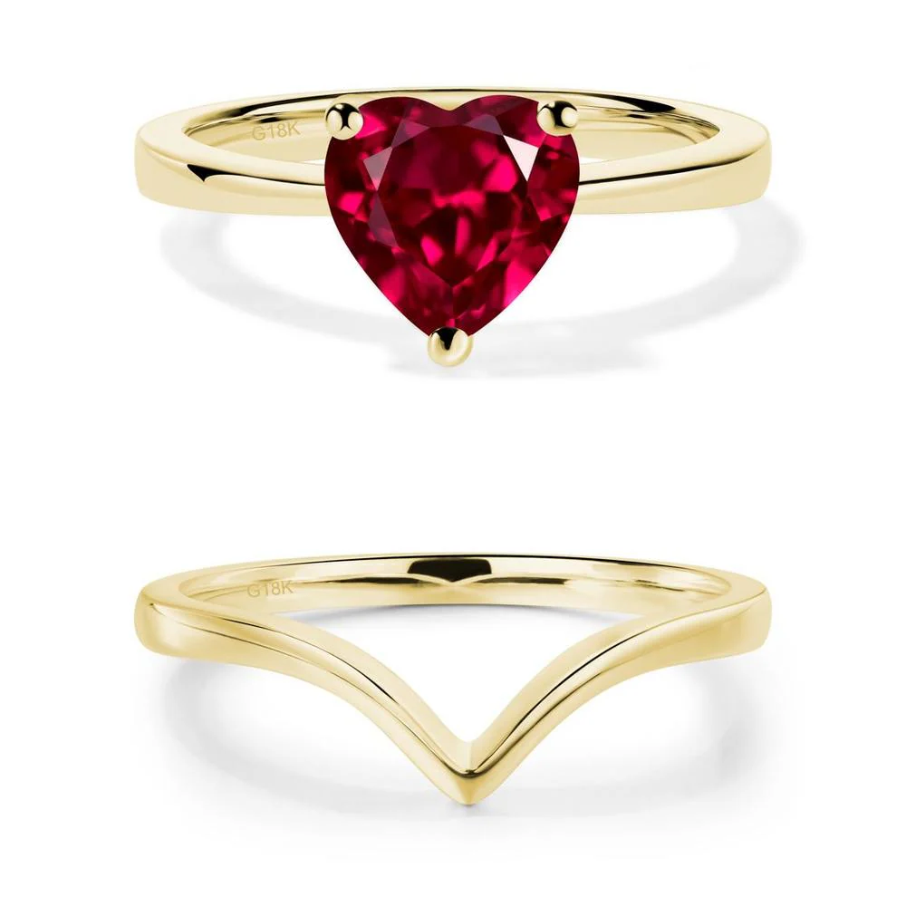 Heart Shaped Ruby Solitaire Ring - Image 21
