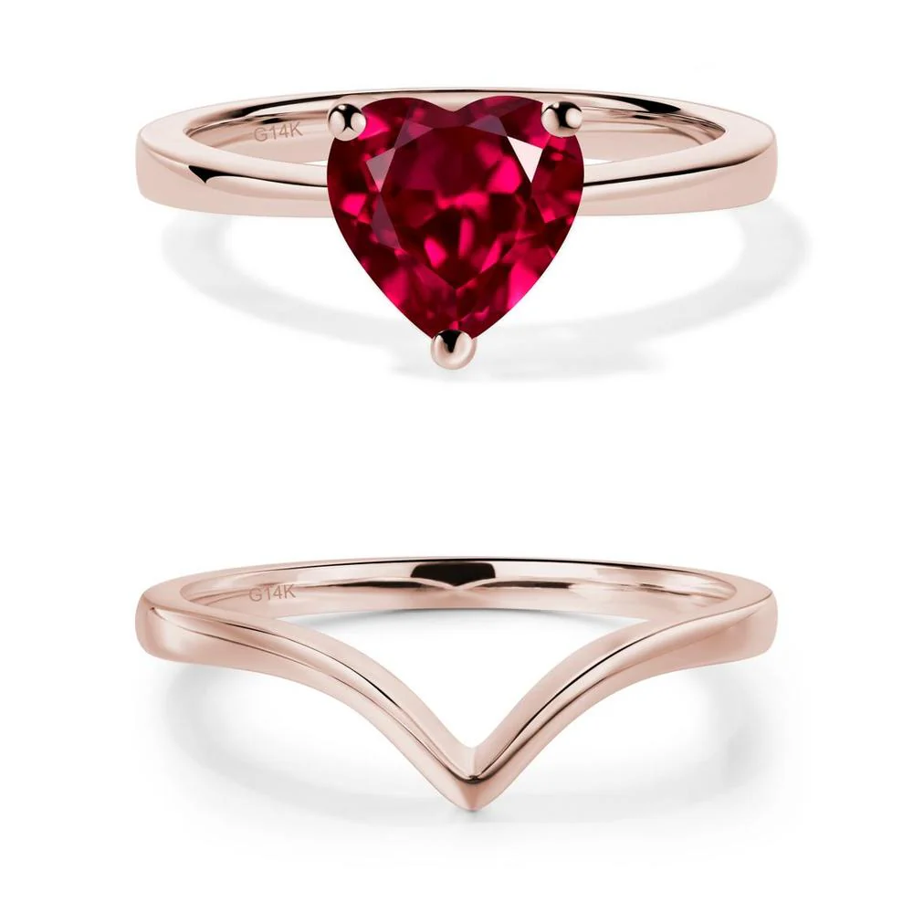 Heart Shaped Ruby Solitaire Ring - Image 23