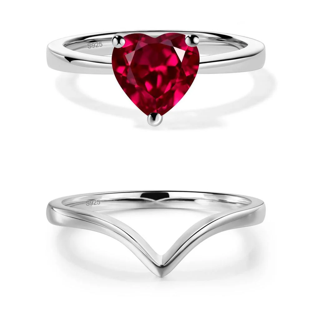 Heart Shaped Ruby Solitaire Ring - Image 25