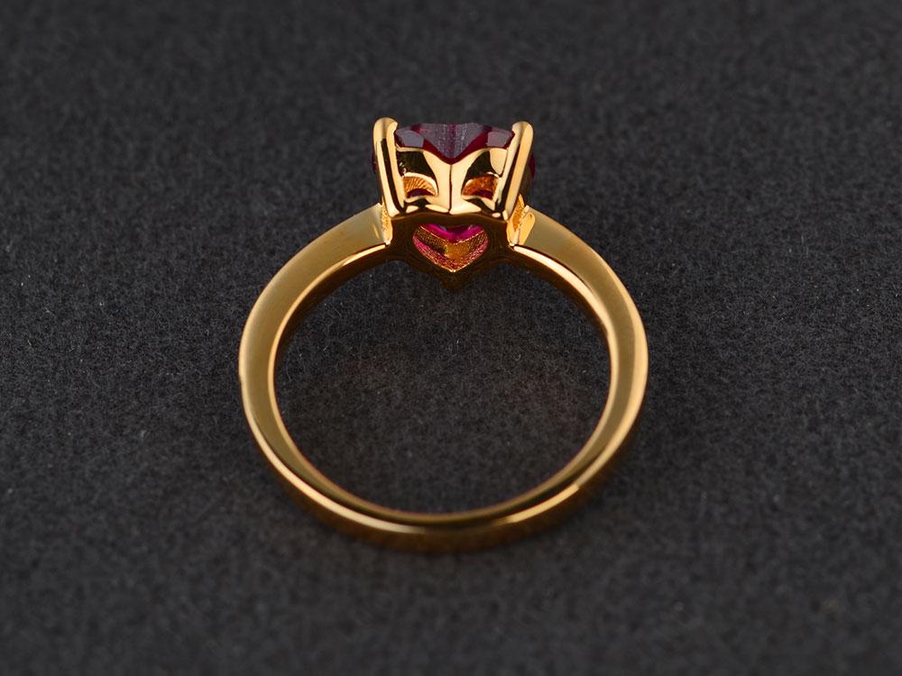 Heart Shaped Ruby Solitaire Ring - Image 31