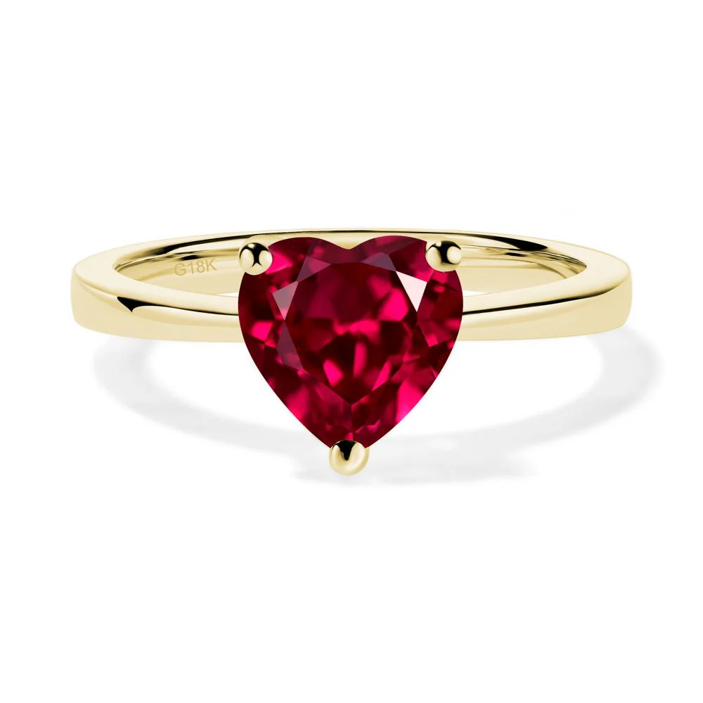 Heart Shaped Ruby Solitaire Ring - Image 6