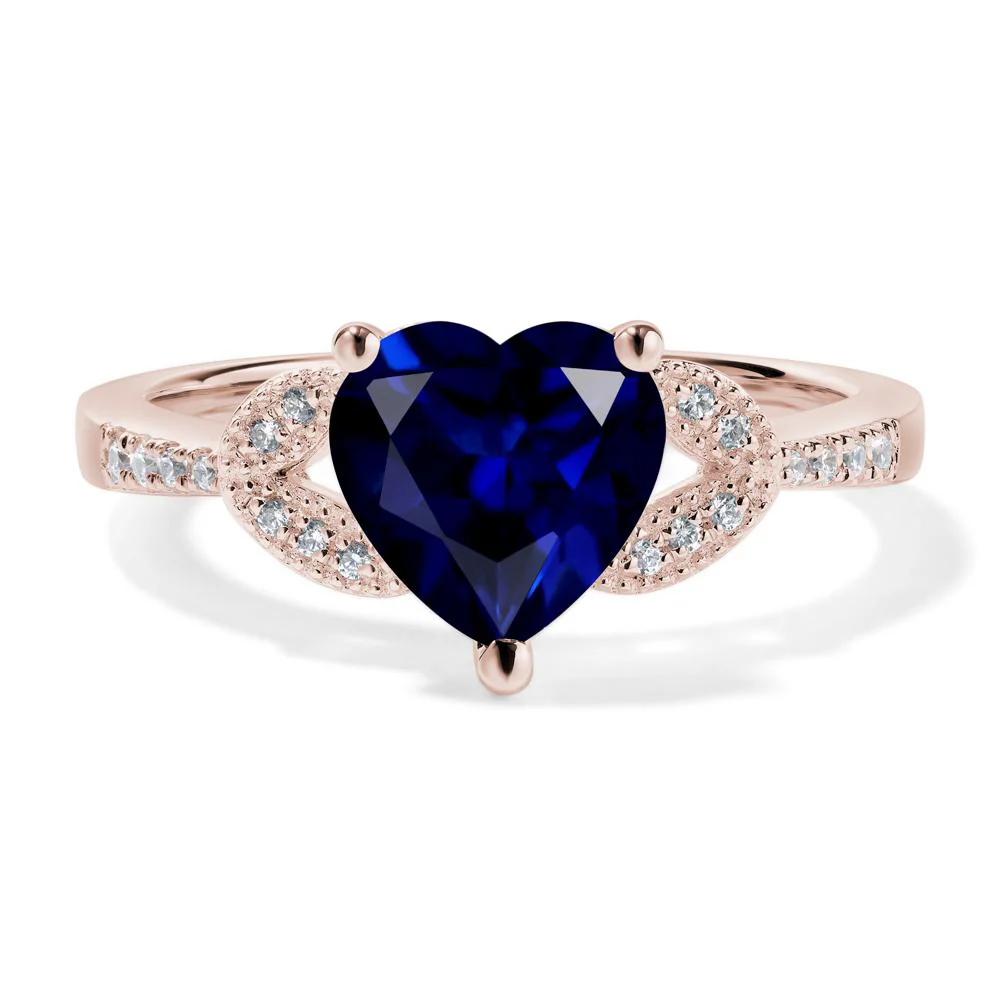Heart Shaped Sapphire Engagement Ring