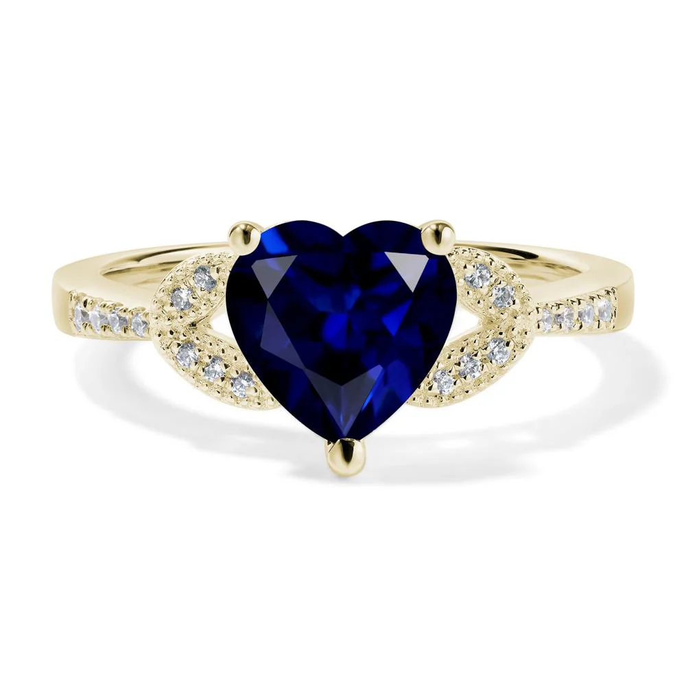 Heart Shaped Sapphire Engagement Ring - Image 5