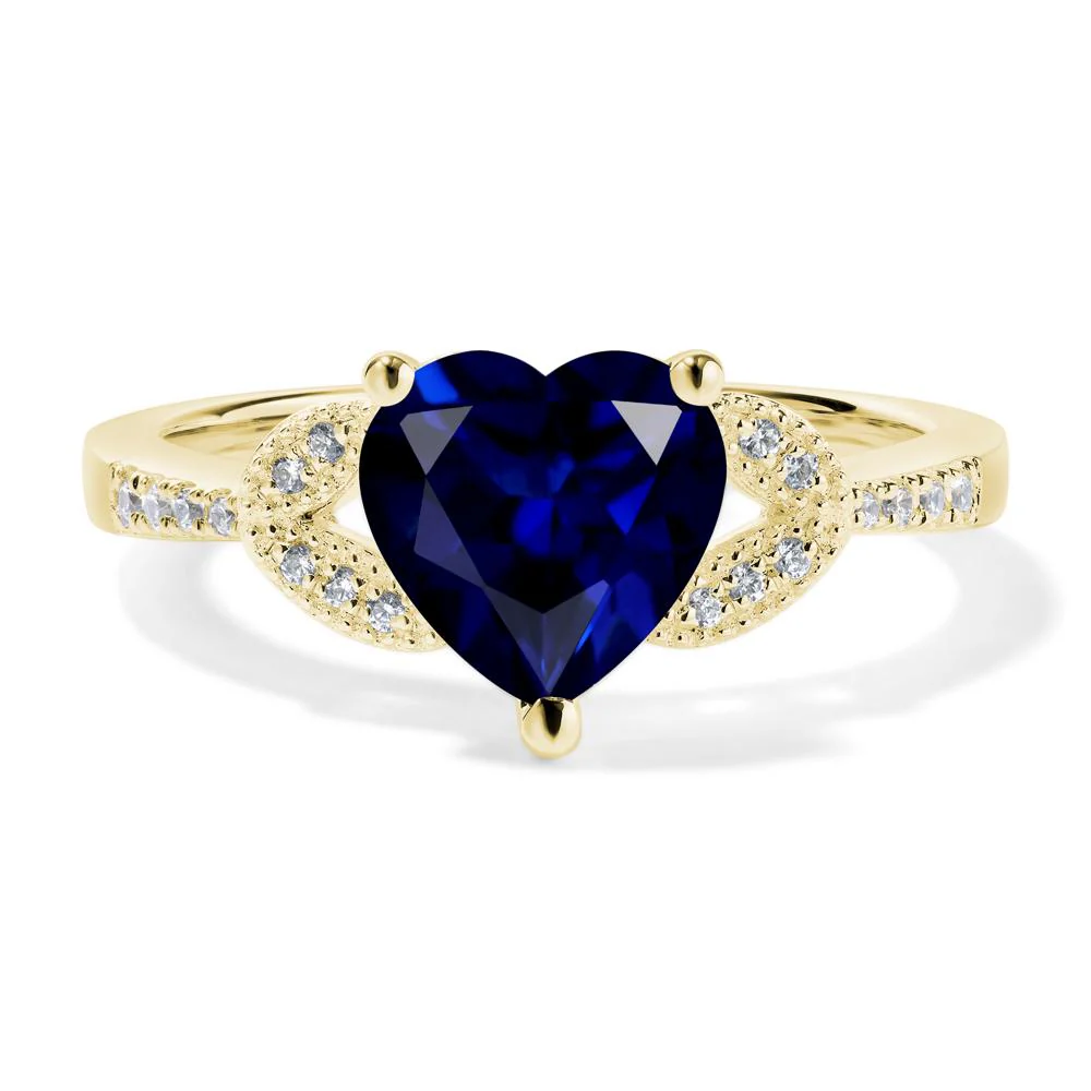 Heart Shaped Sapphire Engagement Ring - Image 8