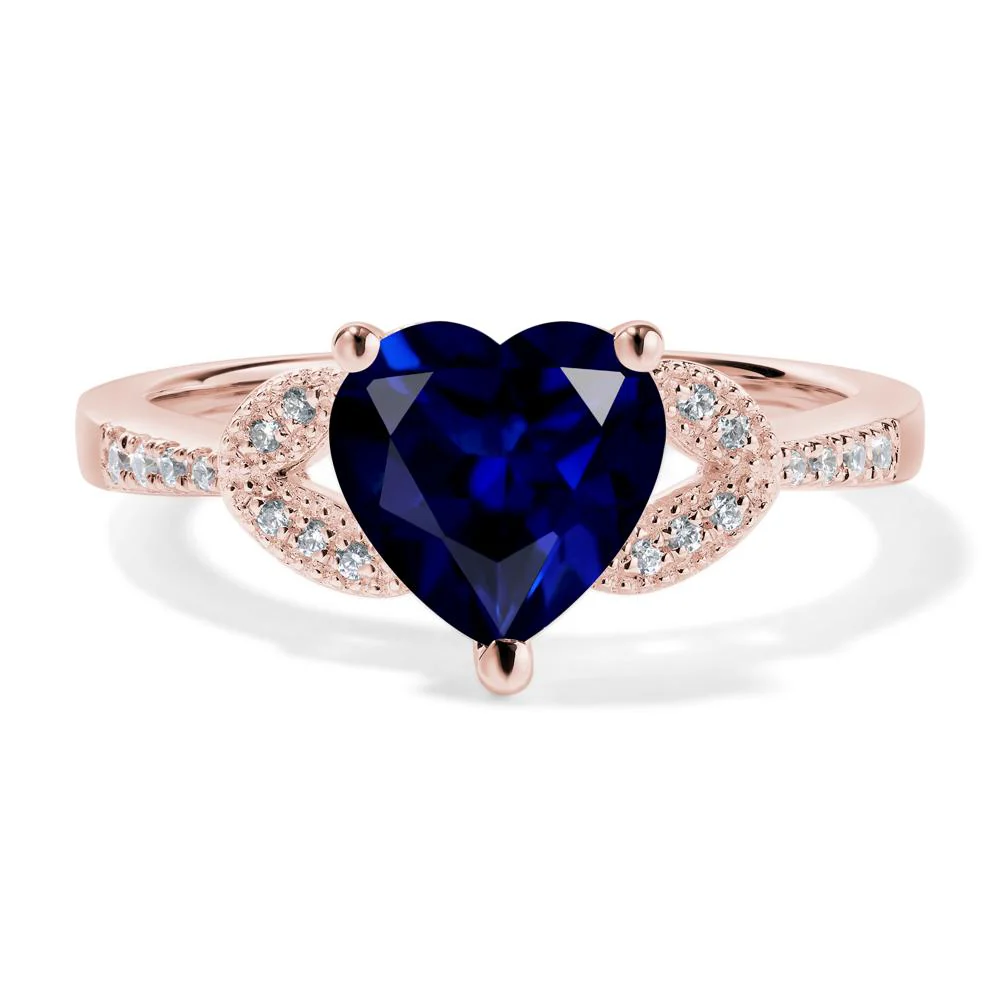 Heart Shaped Sapphire Engagement Ring - Image 9