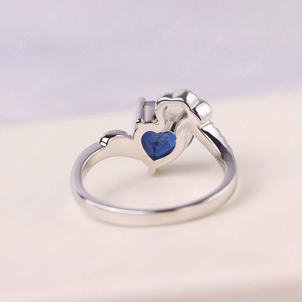Heart Shaped Sapphire Strawberry Ring - Image 3