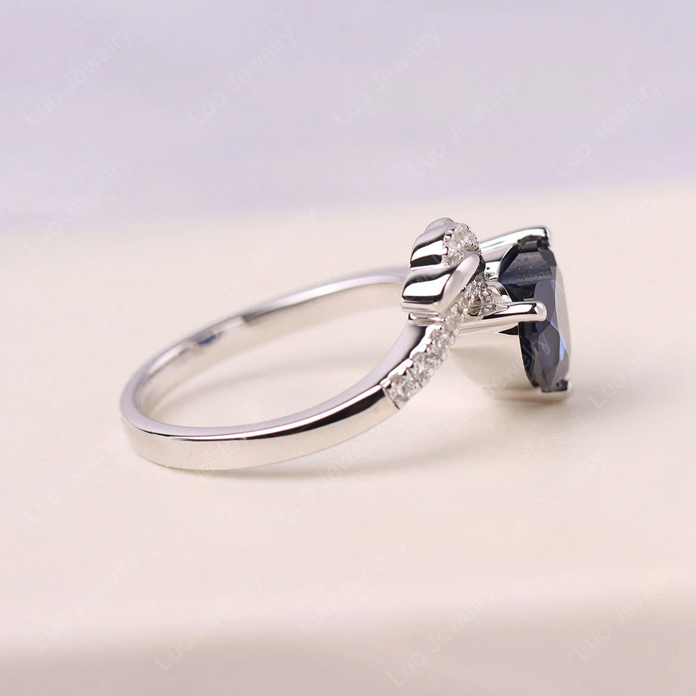 Heart Shaped Sapphire Strawberry Ring - Image 4