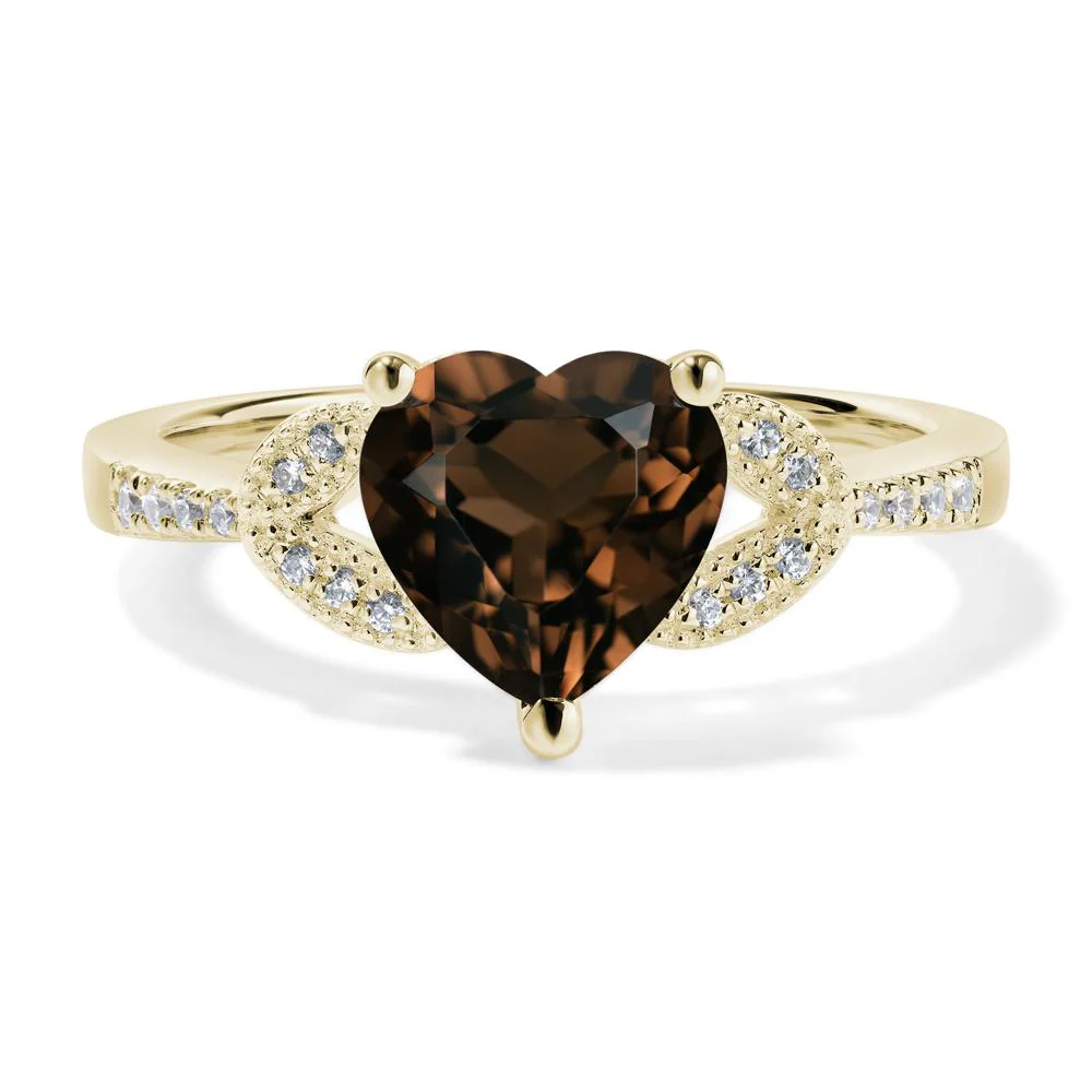 Heart Shaped Smoky Quartz Engagement Ring - Image 4