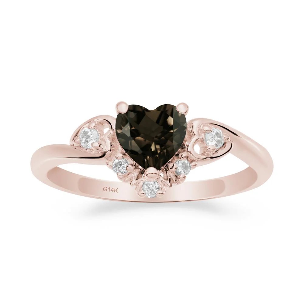 Heart-Shaped Smoky Quartz Promise Ring